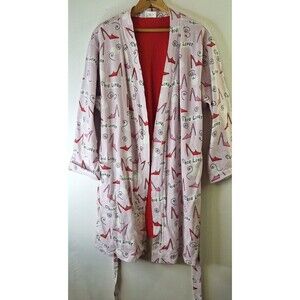 RELEVANT PRODUCTS Women's Short Robe One Size Cotton All Over Shoe Lovers Print